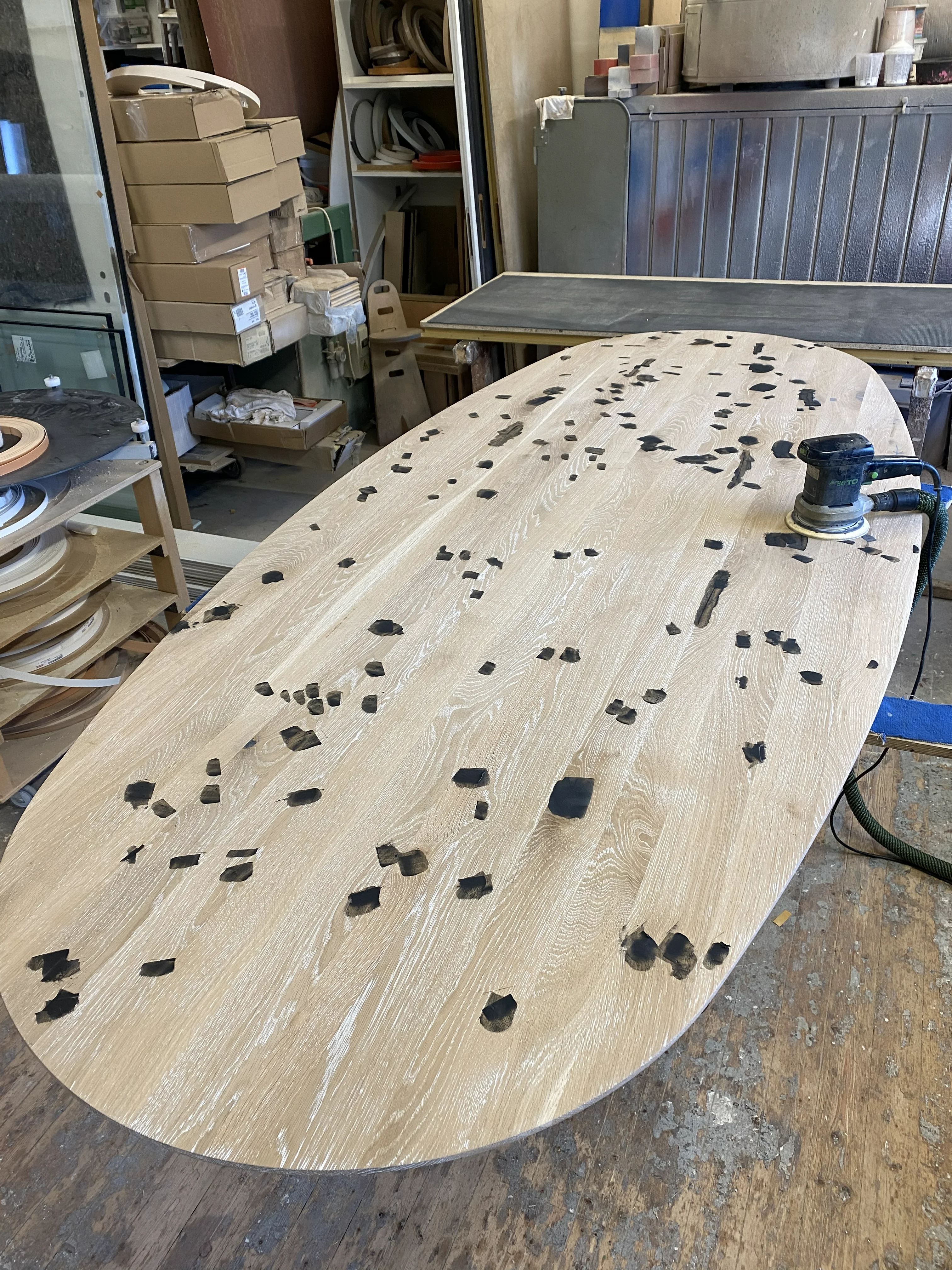 Große ovale Eichen-Tischplatte